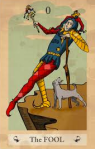 The Fool tarot card, antique image